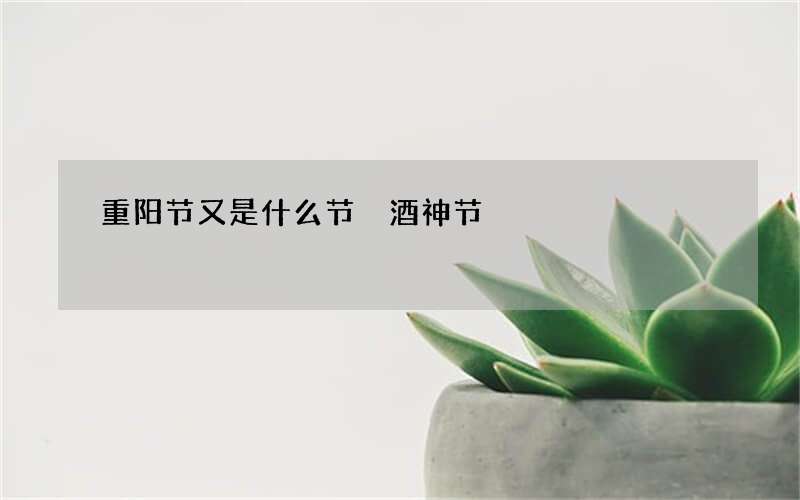 重阳节又是什么节 酒神节